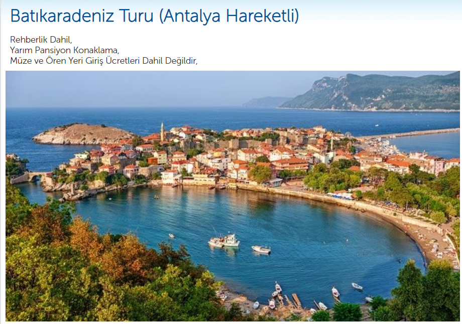Antalya Hareketli Batı Karadeniz Turu 